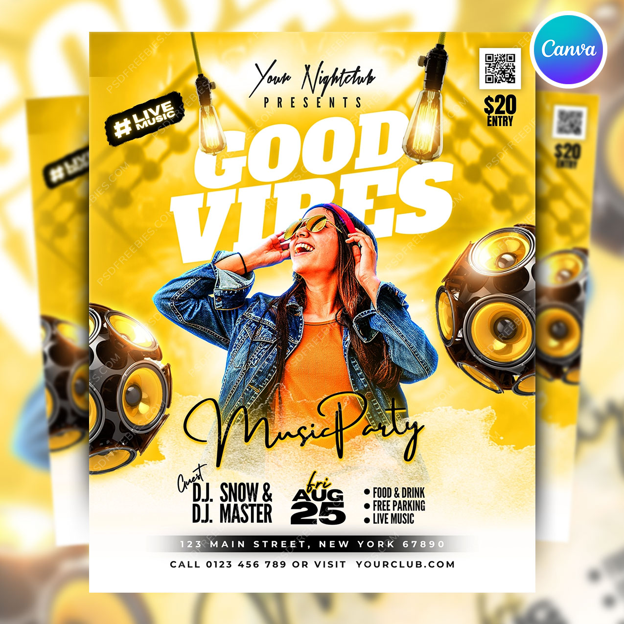 Night Club Weekend Crazy Party Flyer Canva