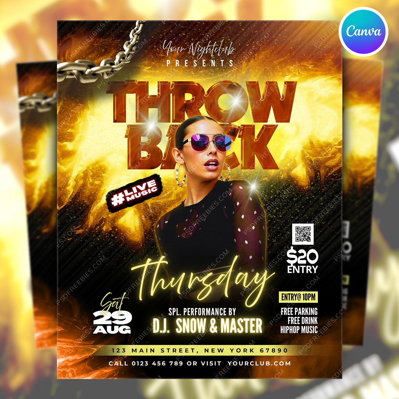 Thursday Club Night Party Flyer Canva