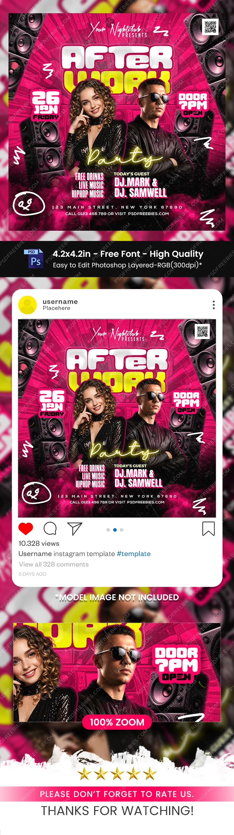 After Work Night Party Post PSD Vol 2