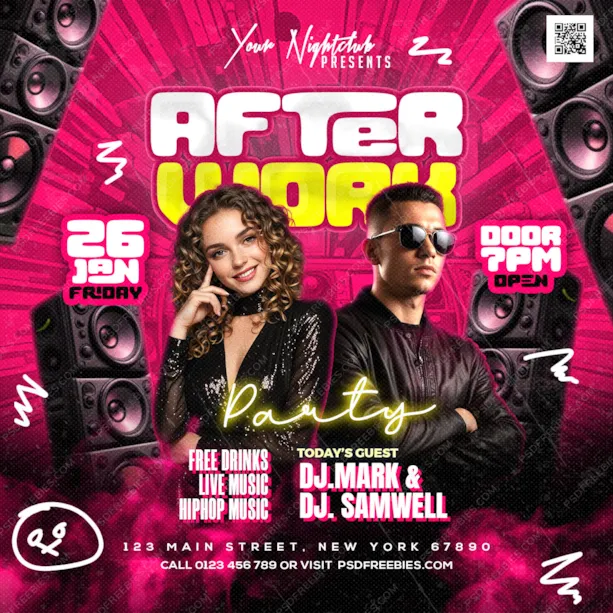 After Work Night Party Post PSD Vol 2