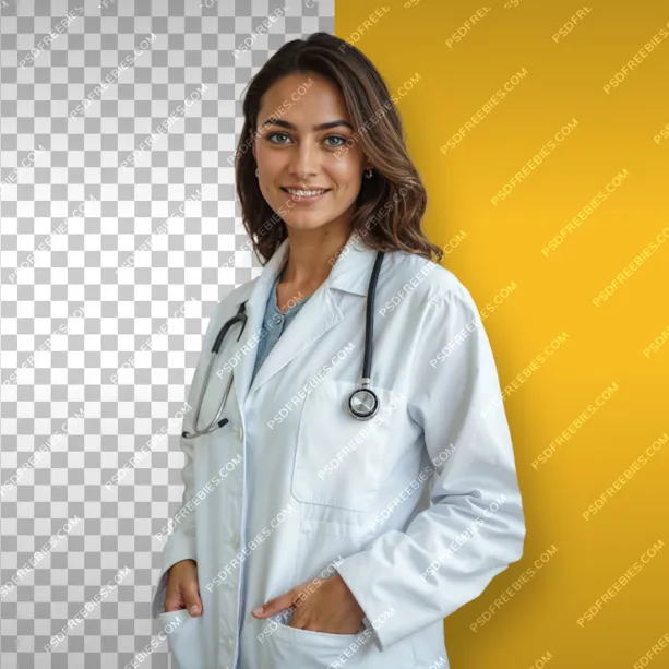Female Doctor in White Coat PNG