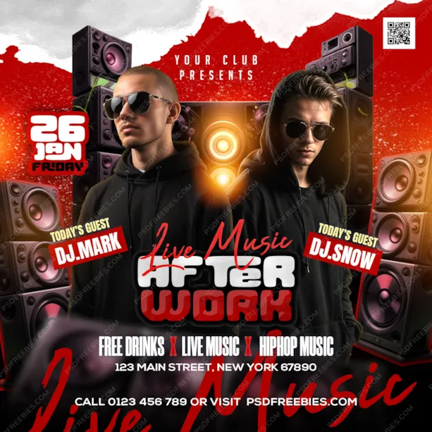 Weekend Music Party Post PSD Template Vol 2