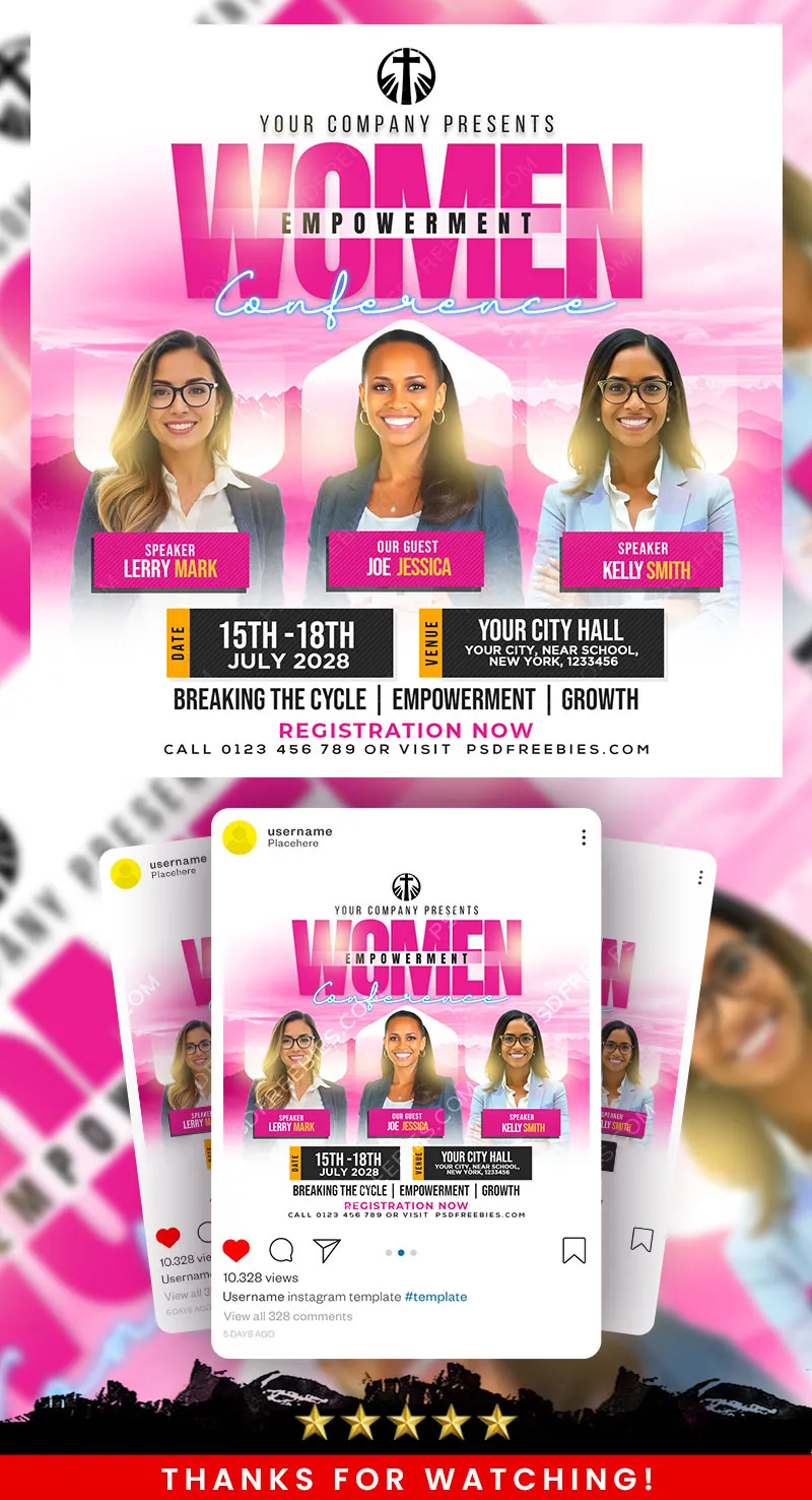 Editable Women Empowerment Conference Post PSD