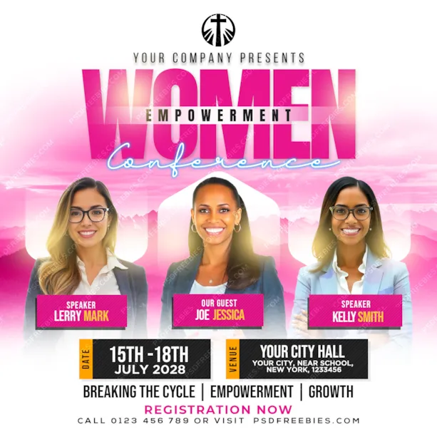 Editable Women Empowerment Conference Post PSD