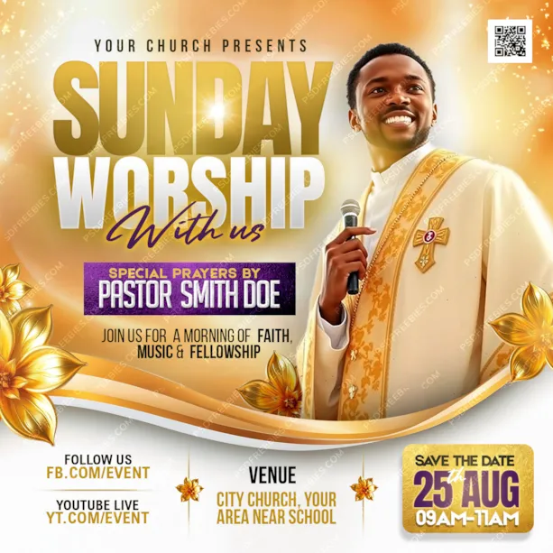 Sunday Church Conference Social Media Post PSD