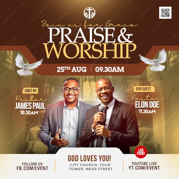Sunday Encounter Service Church Post PSD Template