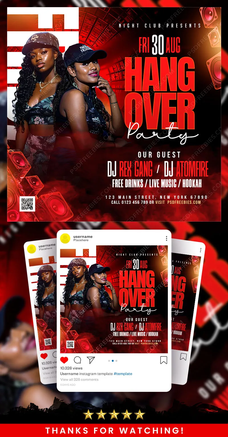 Weekend Night Club Party Post Design PSD