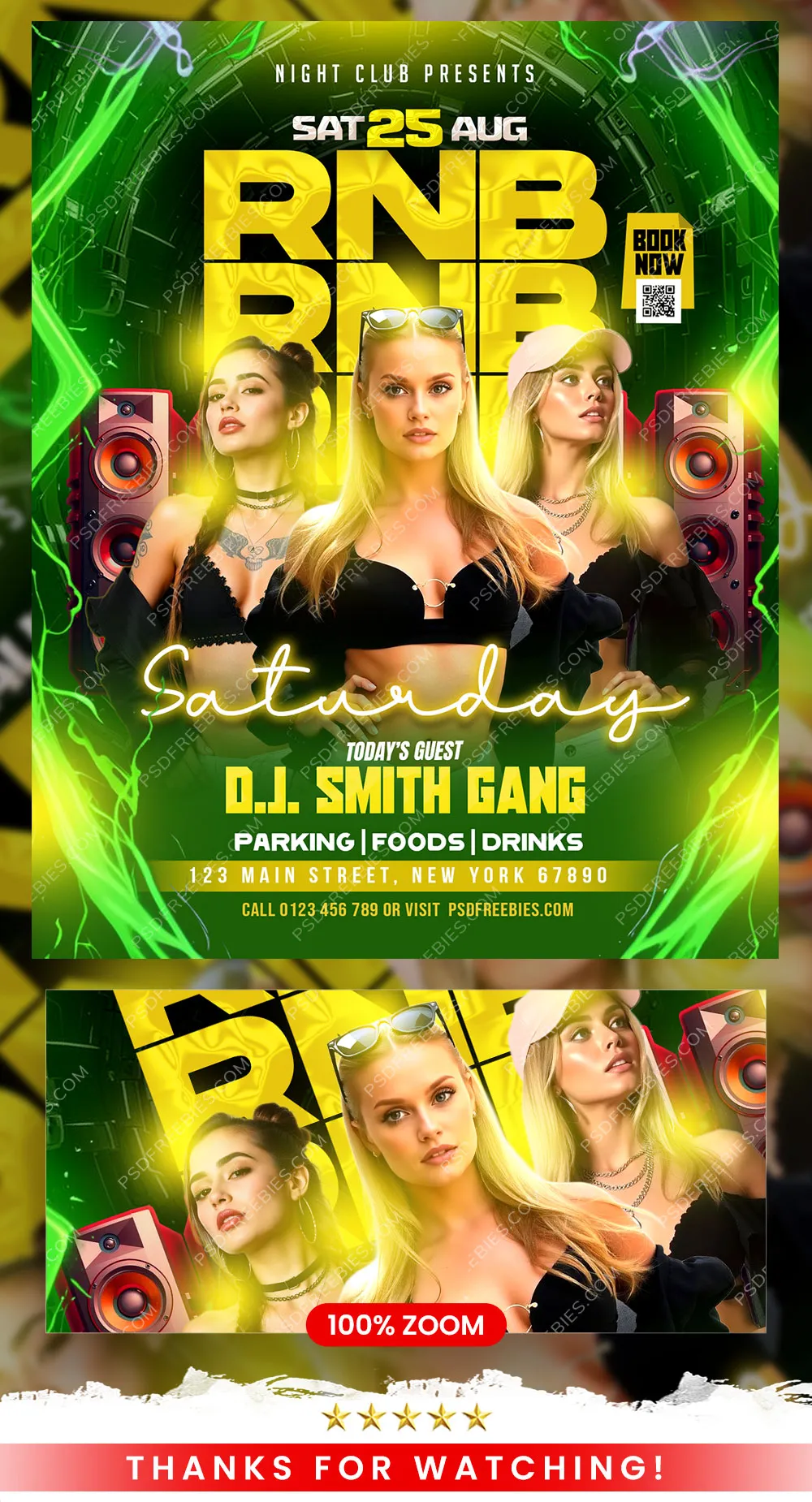 RNB Weekend Club Flyer PSD Template