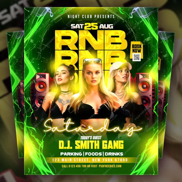 RNB Weekend Club Flyer PSD Template