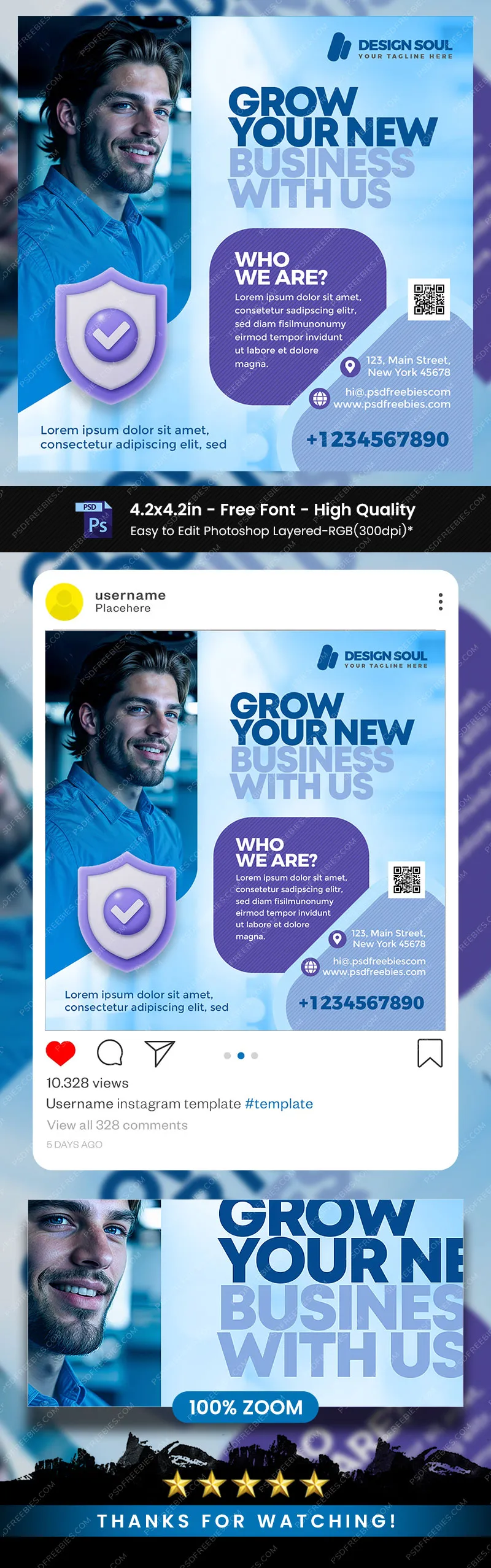 Business Promotion Social Media Post PSD