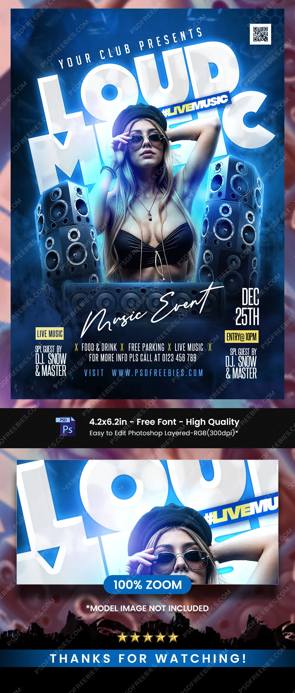 Club Weekend Music DJ Party Flyer PSD