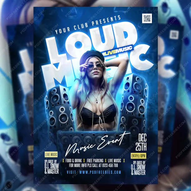 Club Weekend Music DJ Party Flyer PSD