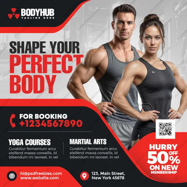 Fitness Gym Business Social Media Post PSD