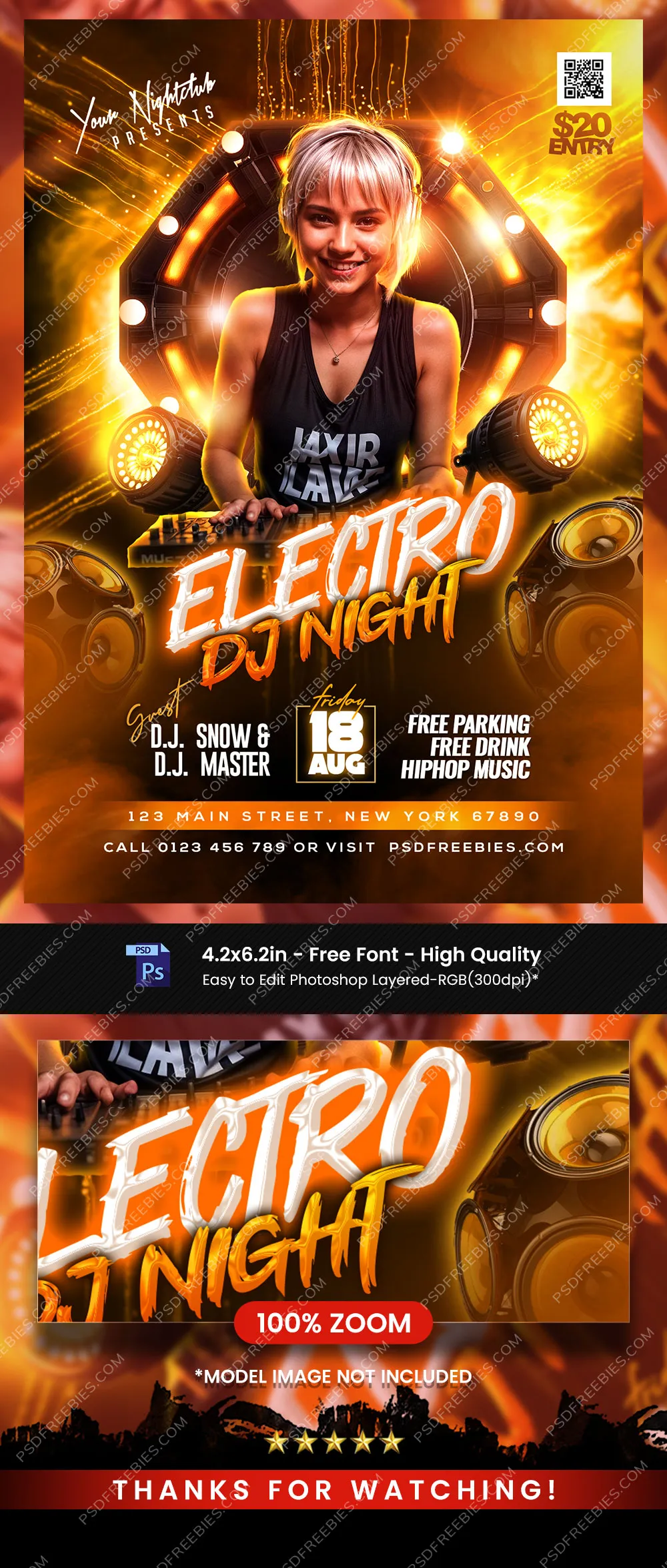 Friday DJ Party Flyer PSD Template