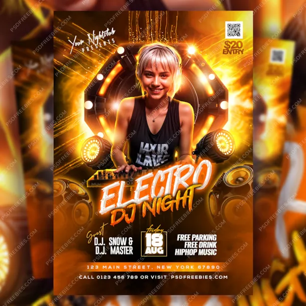 Friday DJ Party Flyer PSD Template