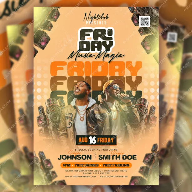 Friday Party Magic Flyer PSD Template