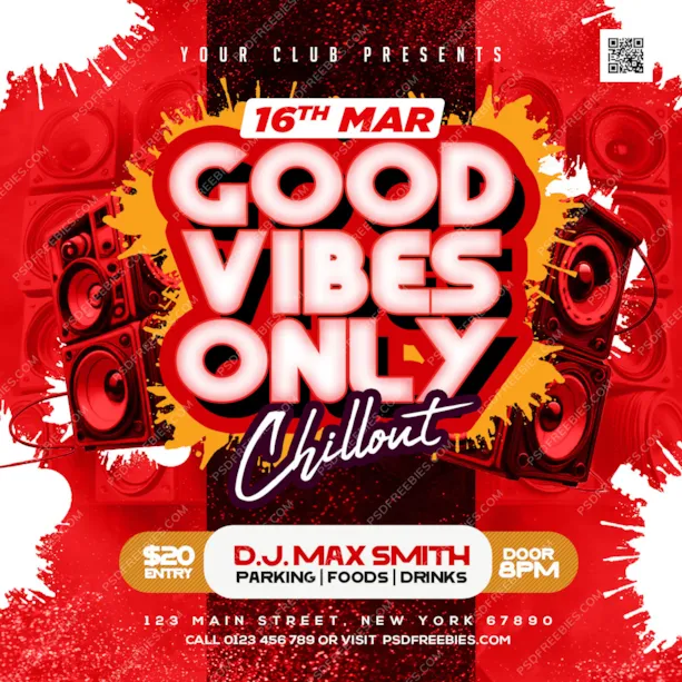 Good Vibes Music Party Social Media Post PSD
