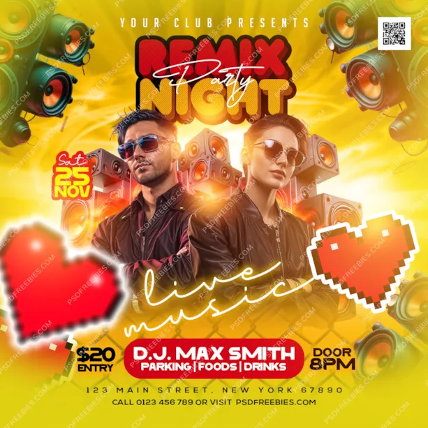 Remix DJ Night Party Post PSD