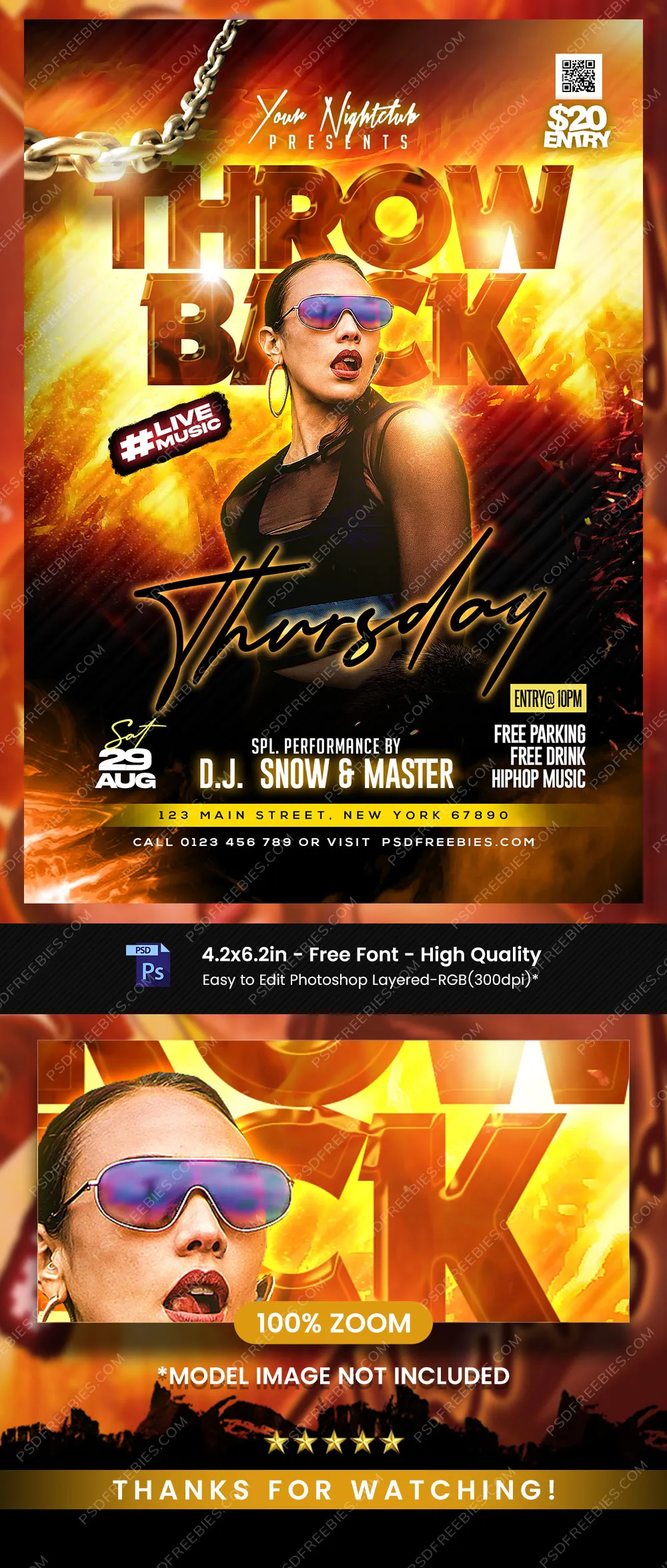 Thursday Club Night Party Flyer PSD Template