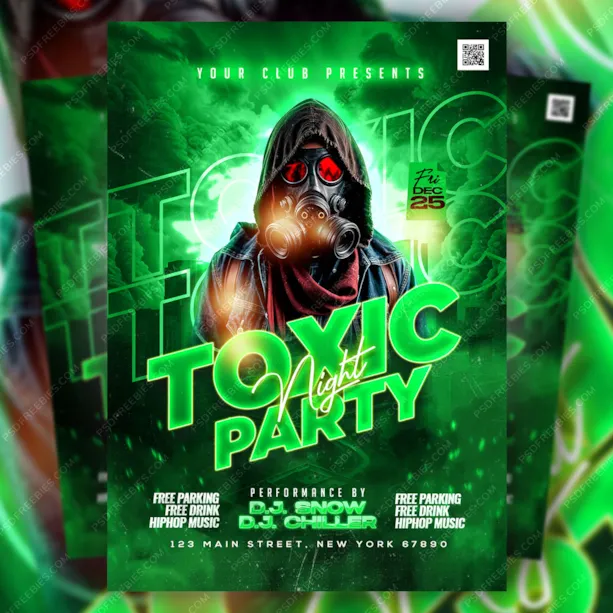 Toxic Weekend DJ Music Event Flyer PSD