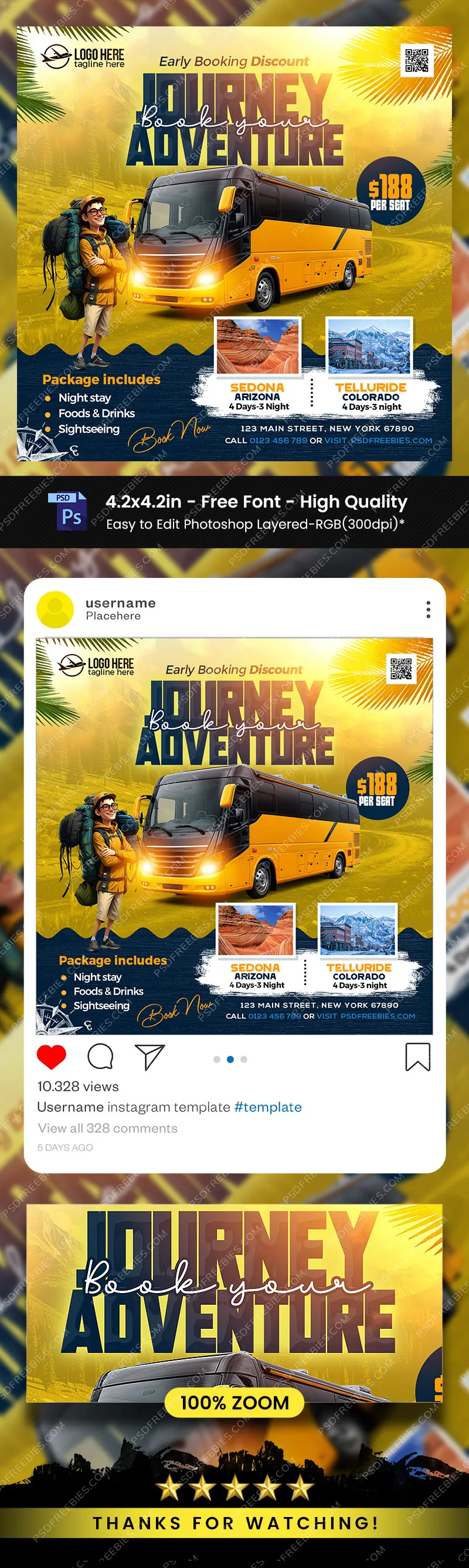 Travel Business Social Media Post PSD