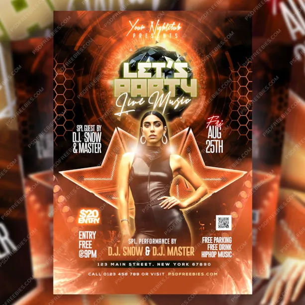 Weekend DJ Music Party Flyer Design PSD