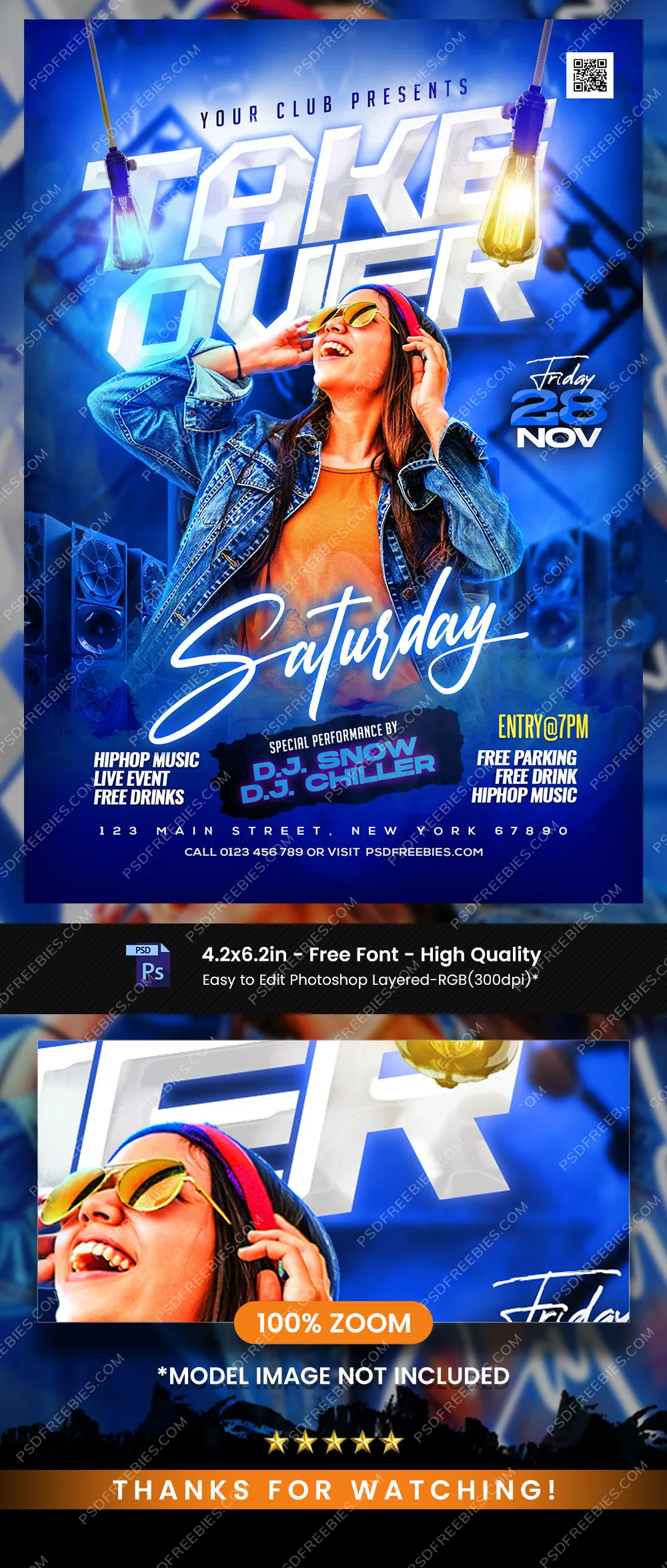 Weekend Night Club DJ Party Flyer PSD