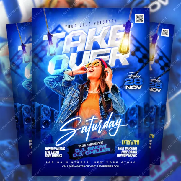 Weekend Night Club DJ Party Flyer PSD
