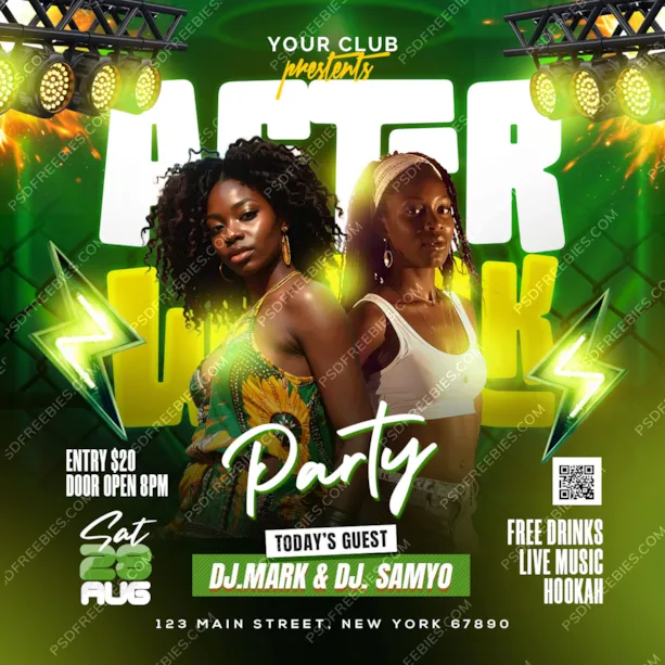 Editable After Work DJ Music Party Post PSD