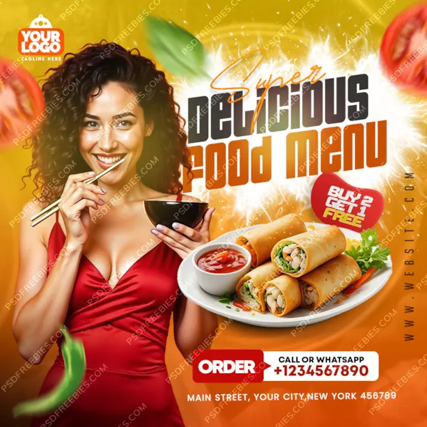 Food and Restaurant Social Media Post PSD