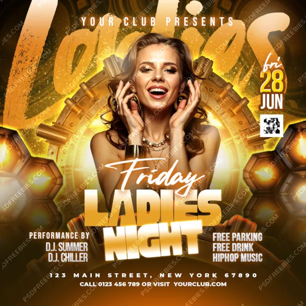 Friday Ladies Night Party Post Design PSD