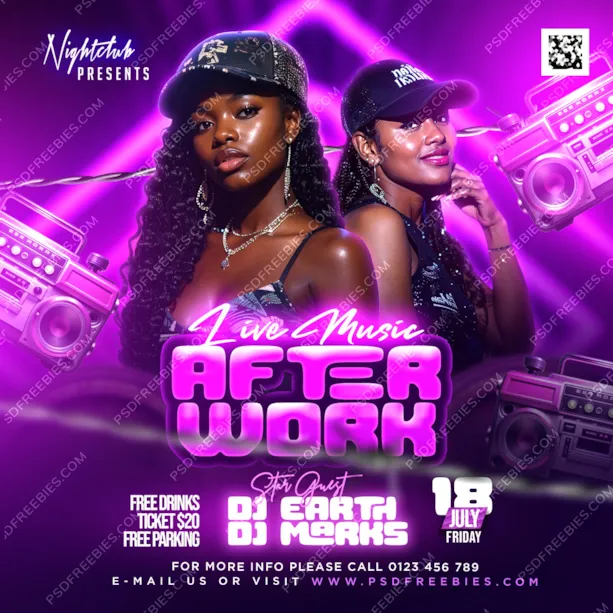 NightClub DJ Party Instagram Post PSD