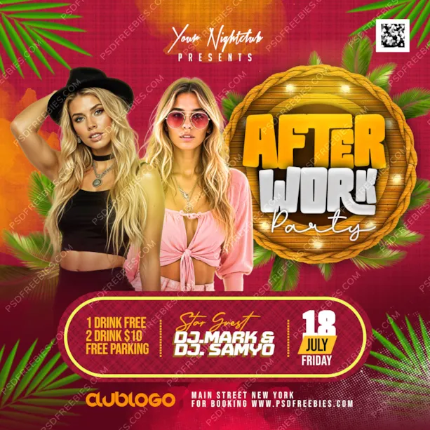 Summer After Work Party Post PSD Template