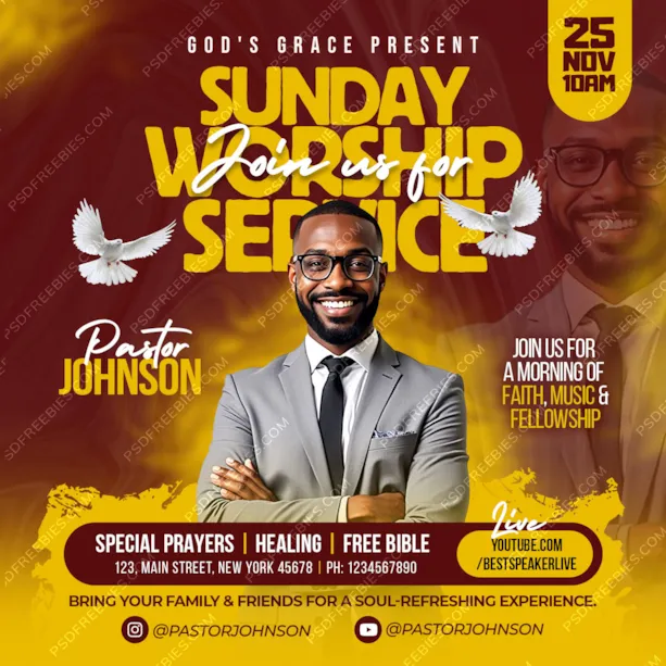 Sunday Church Worship Post PSD Template