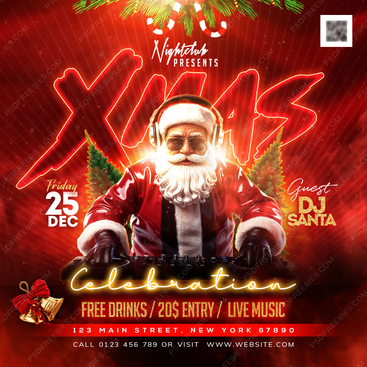 Christmas Celebration Party Post PSD