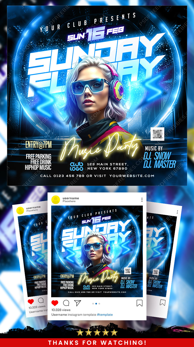 Night Club Weekend Party Social Media Post PSD