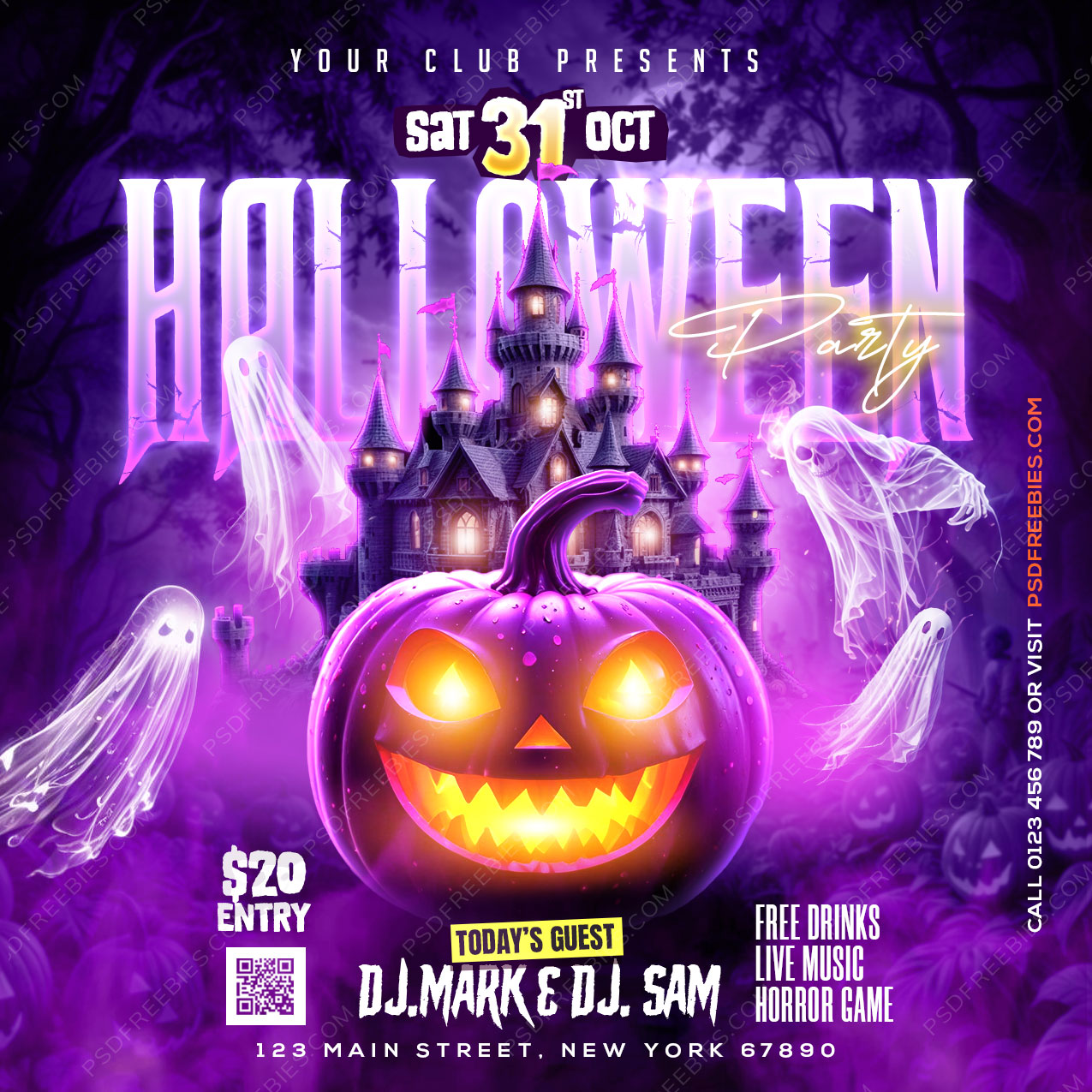 Eventfreebies Halloween Event Post PSD for Social Media | PSD Freebies | PSDFreebies.com