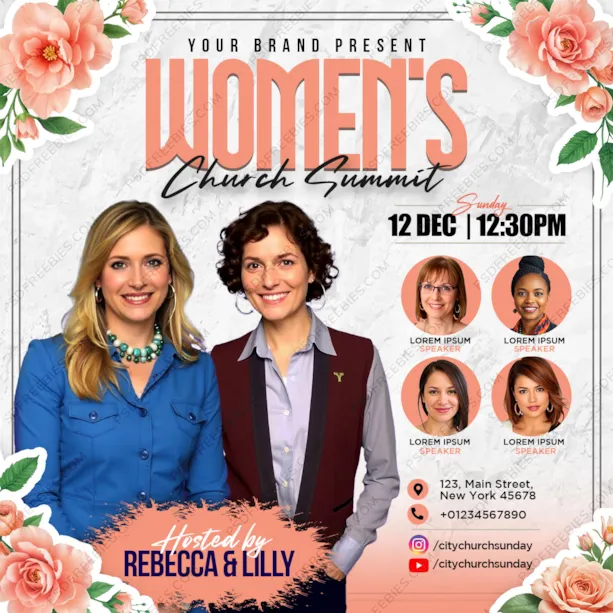 Editable Women Conference Post PSD Template