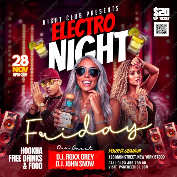 Nightclub Music Party Social Media Flyer PSD