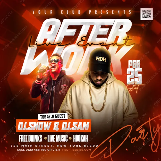 After Work Weekend Club Party Post Design PSD