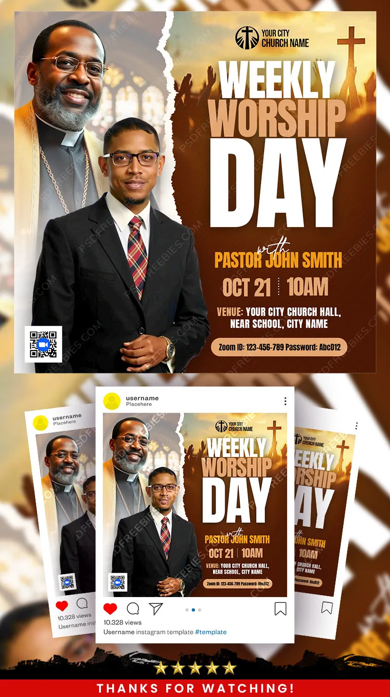 Editable Church Event Invitation PSD Template