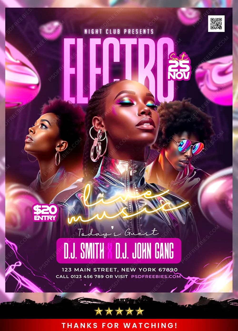 Nightclub DJ Music Party Flyer PSD Template