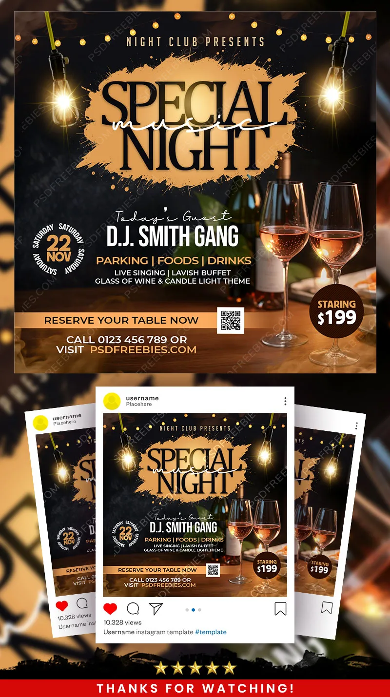 Special Music Night Social Media Post PSD