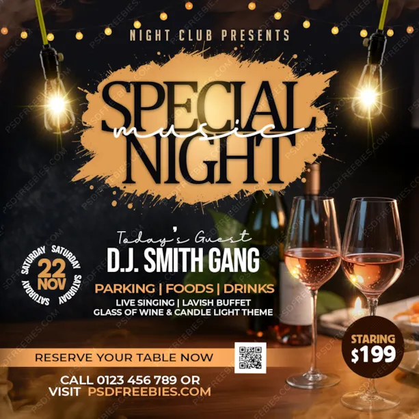 Special Music Night Social Media Post PSD