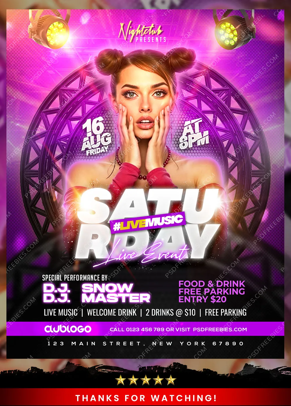 Weekend DJ Club Party Event Flyer PSD