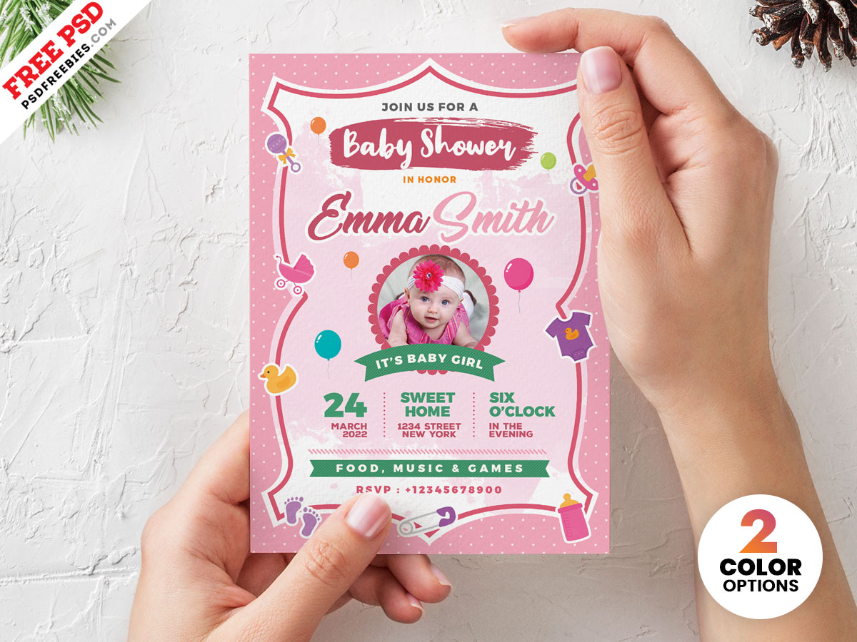 Baby Shower Invitation Card PSD | PSDFreebies.com, image size:1200x900