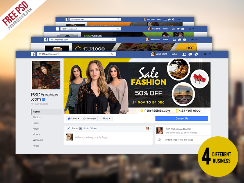 Business Facebook Timeline Cover PSD Bundle | PSDFreebies.com
