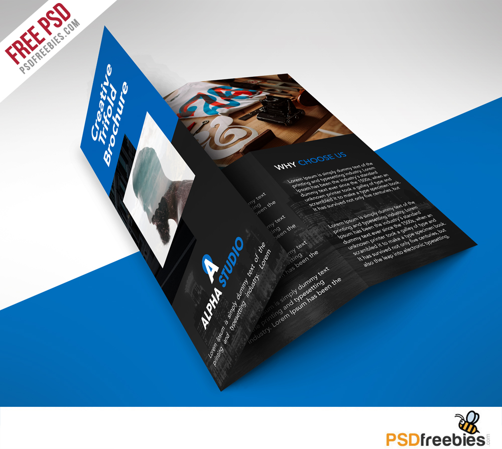Creative Agency Trifold Brochure Free PSD Template | PSDFreebies.com