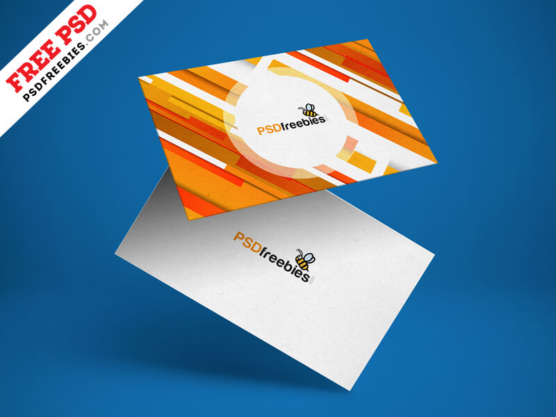 Free Floating Business Card Mockup PSD | PSDFreebies.com