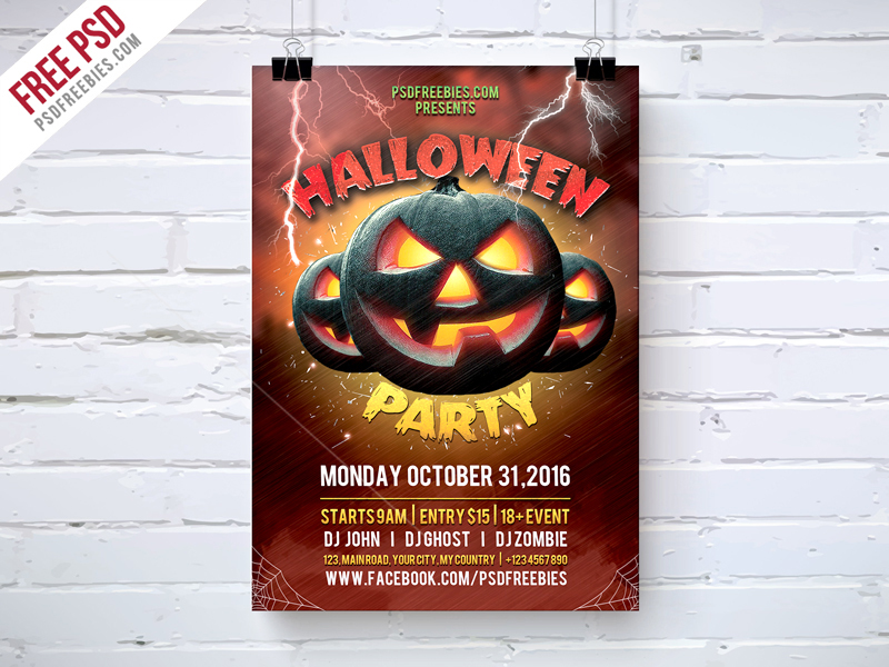 Halloween Party Flyer Template Free PSD | PSDFreebies.com